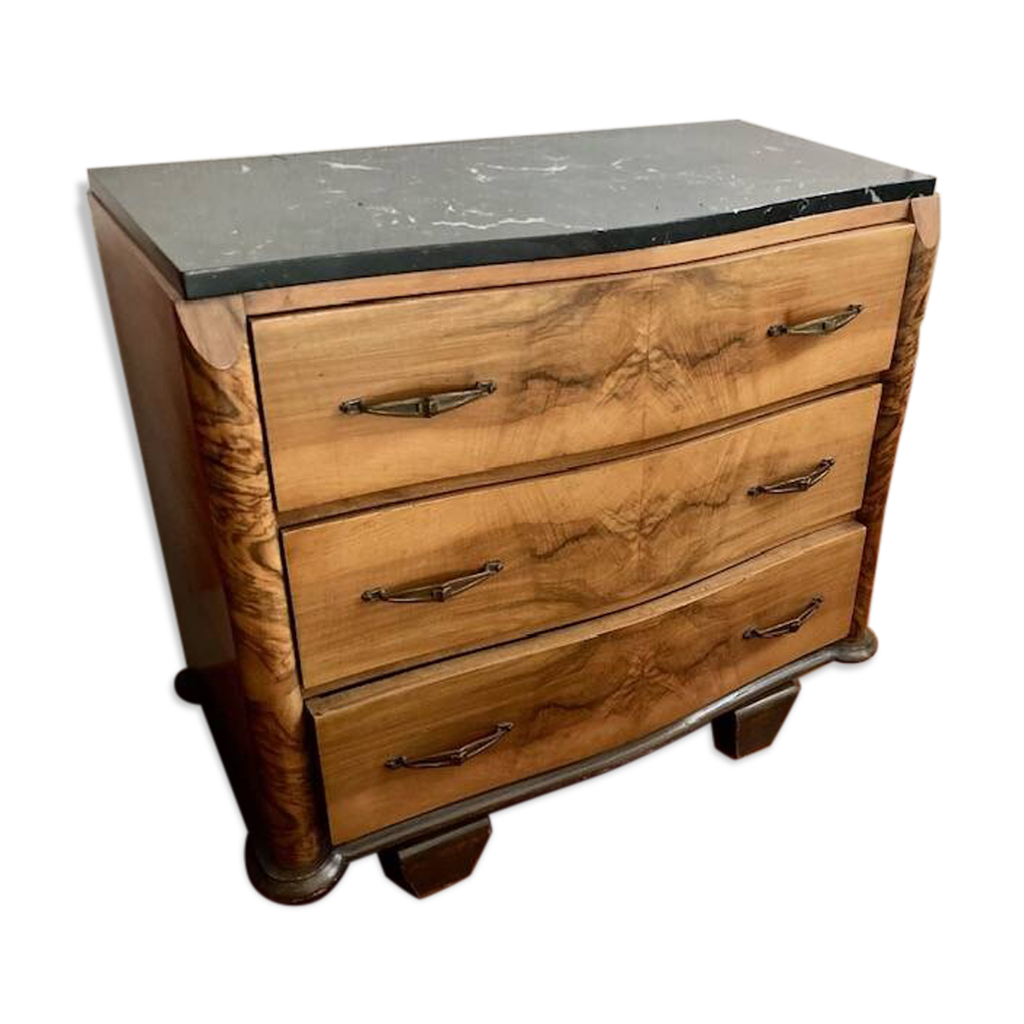 Old black marble chest of drawers
