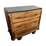 Old black marble chest of drawers