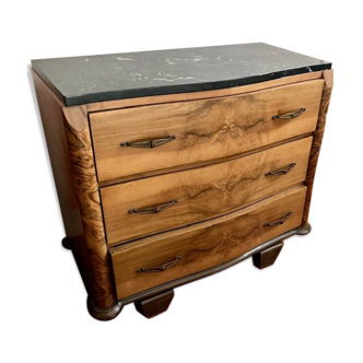 Old black marble chest of drawers