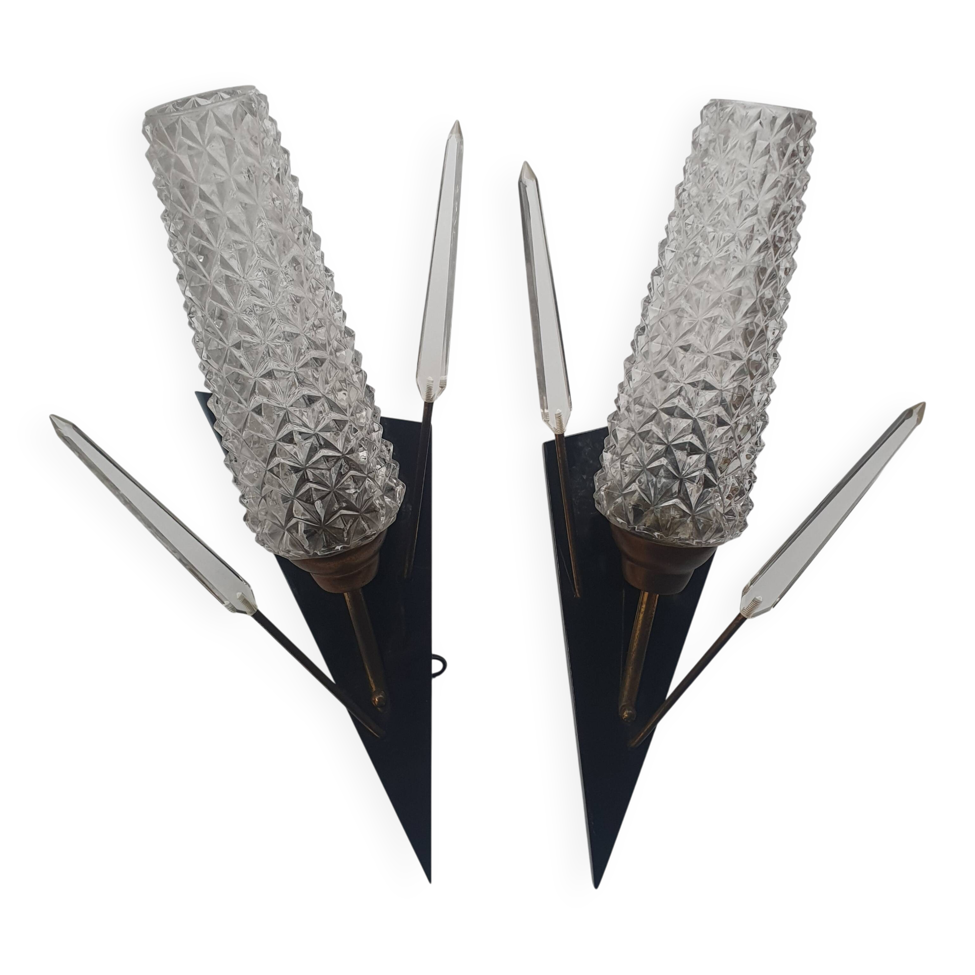 Pair of antique tulip arrow wall sconces