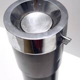 Postmodern Chrome-Plated and Varnished Metal Ashtray Stand by Stilnovo, Italy