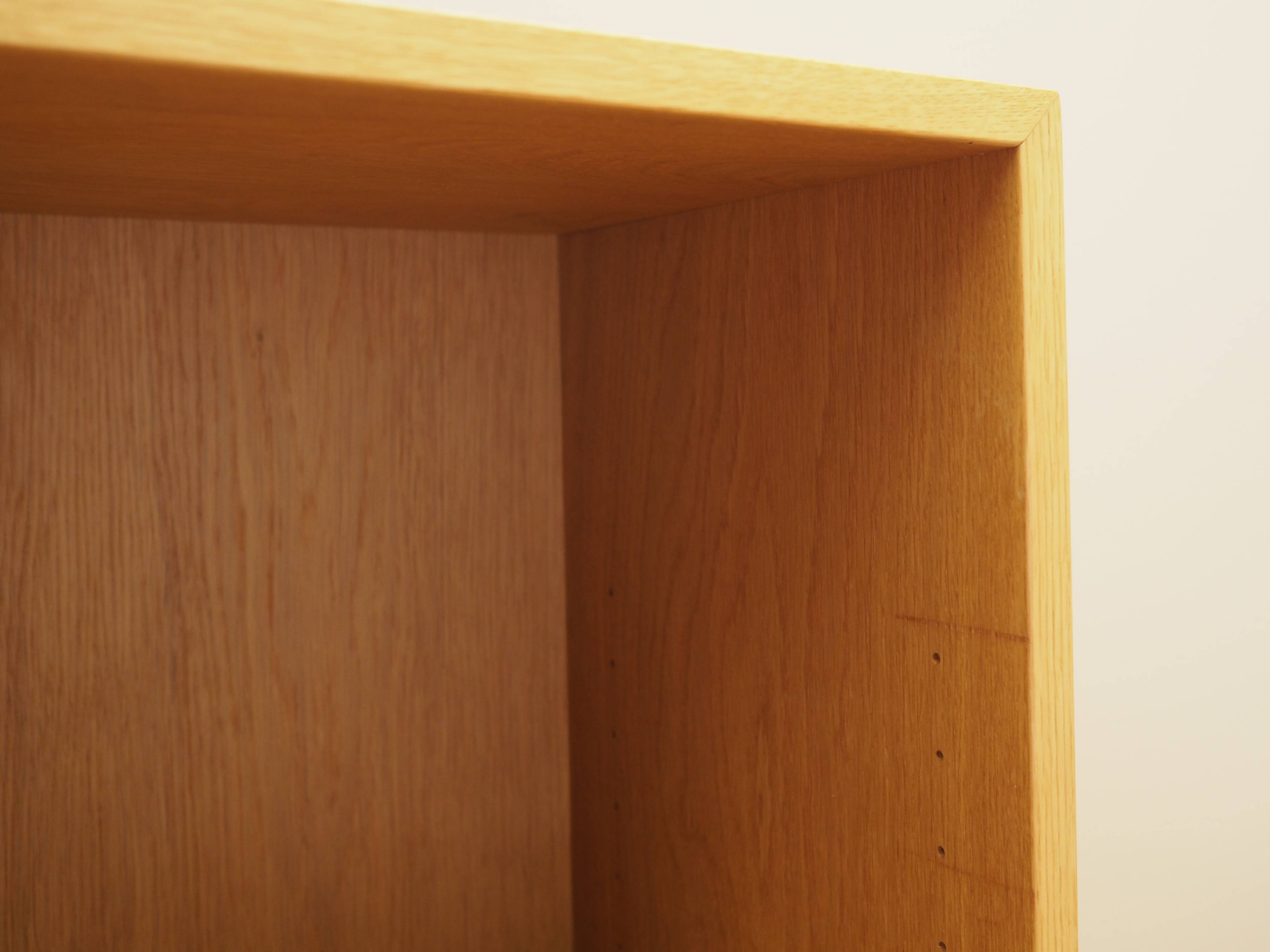 Danish ash shelving unit, adjustable shelves, 1970s