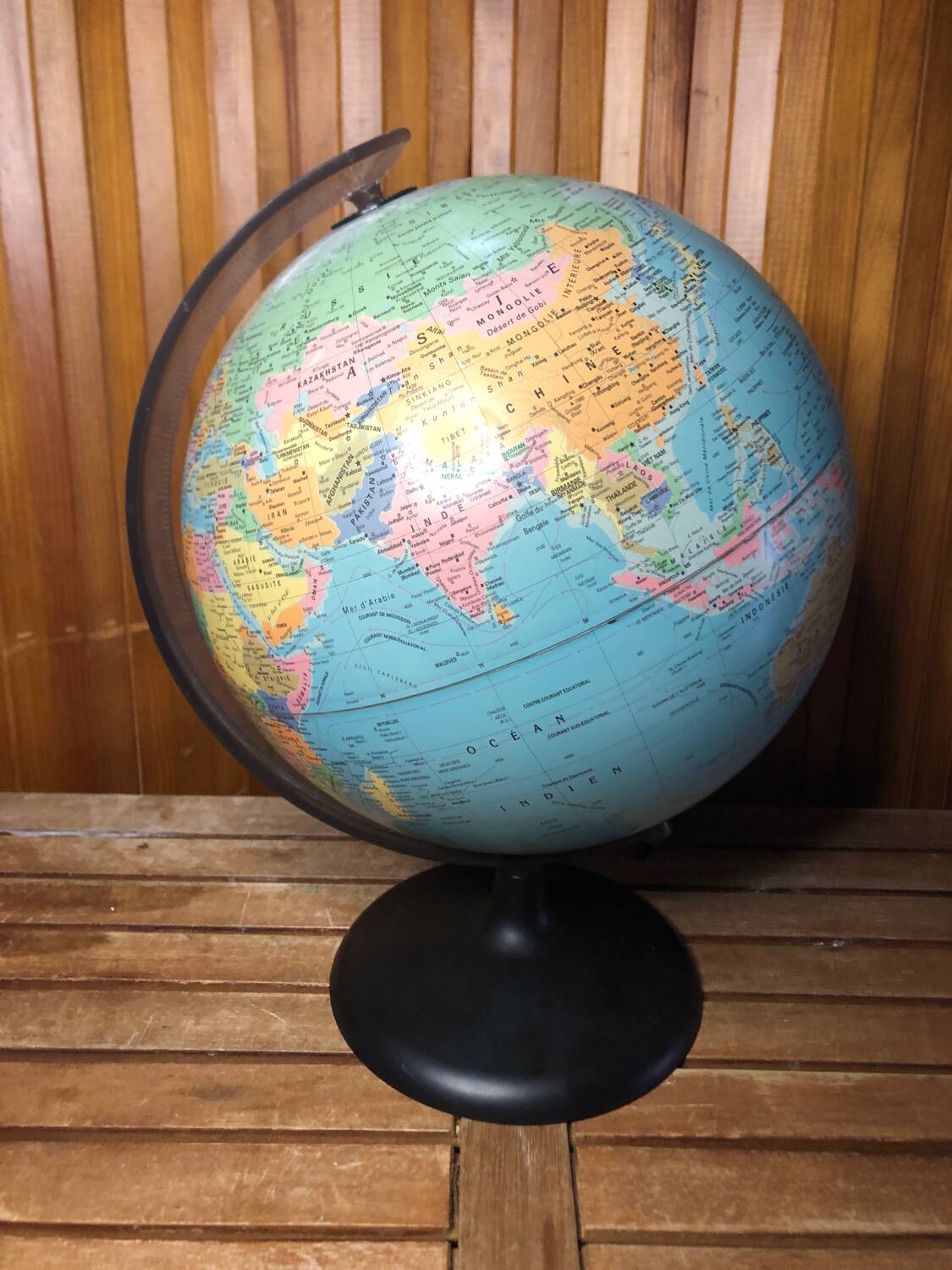 Old world map terrestrial globe sudime météore made in france vintage