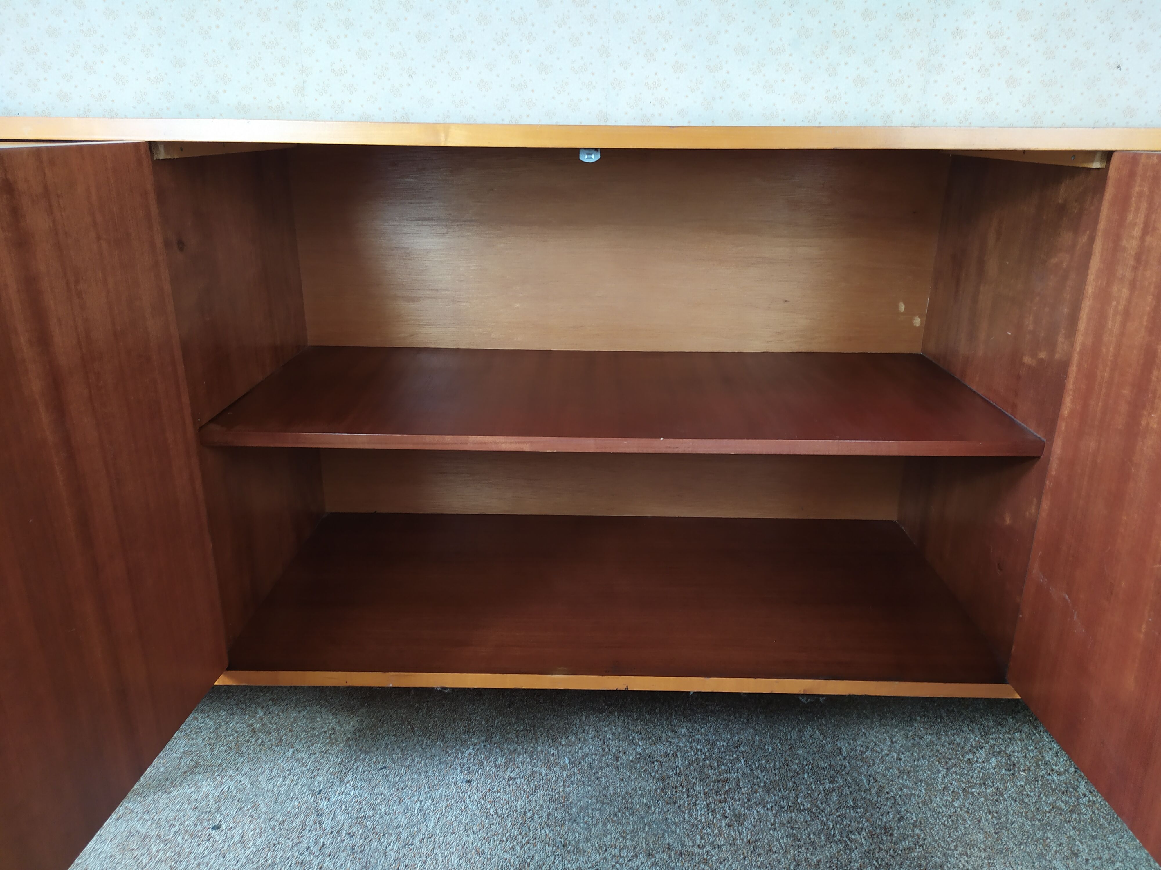 Scandinavian enfilade with showcase, compas foot