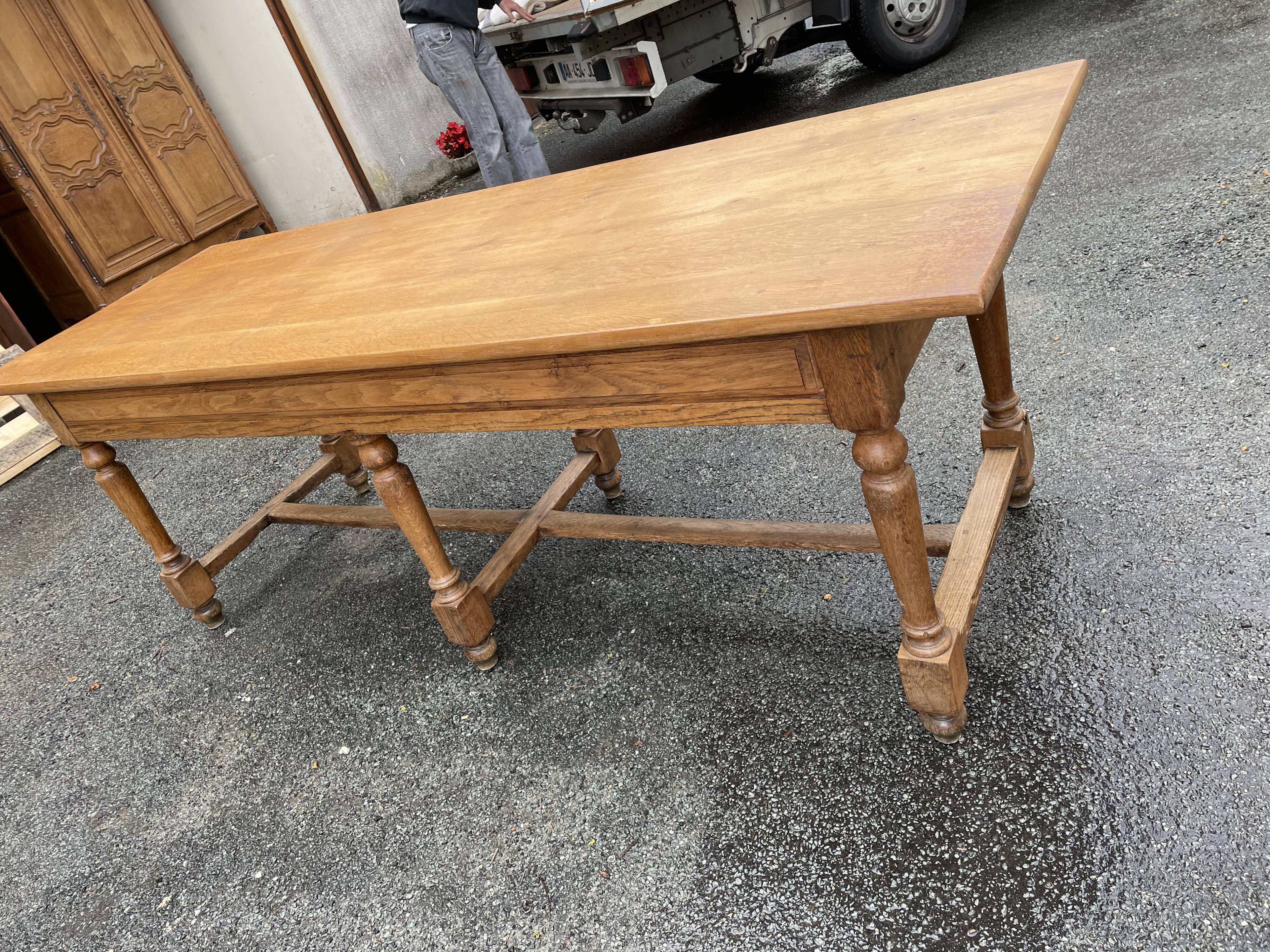 Oak drapery table