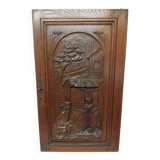Ancienne porte en bois chêne sculpté