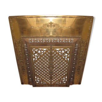 Antique brass fireplace front
