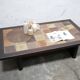 Vintage wood and ceramic coffee table