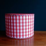 Abat-jour cylindrique vichy rouge et liberty