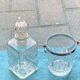 Whiskey carafe and ice bucket stamped crystal d'arques in vintage transparent glass