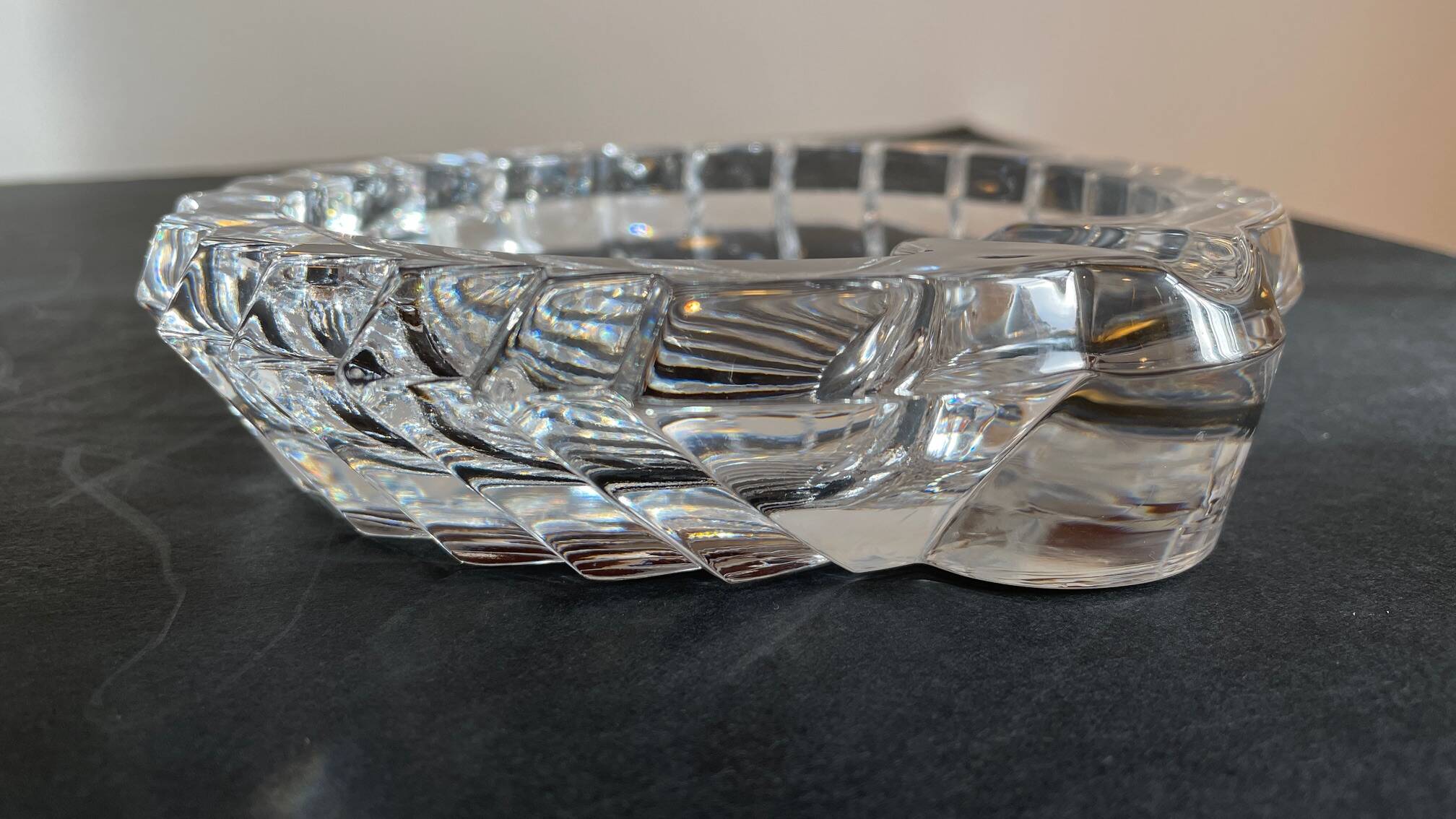 Vintage Crystal Ashtray in Seashell Shape