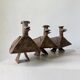 Series of three brutalist Folk Art candle holders