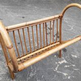 Rattan magazine door, vintage 60s