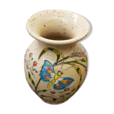 Vase grès alsace Graessel beige décor ciselé made in france vintage