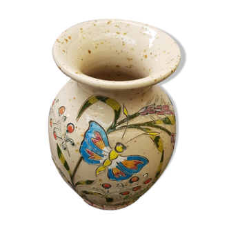Old Vase Sandstone Alsace GRAESSEL Beige Décor Chisled Made In FRANCE Vintage