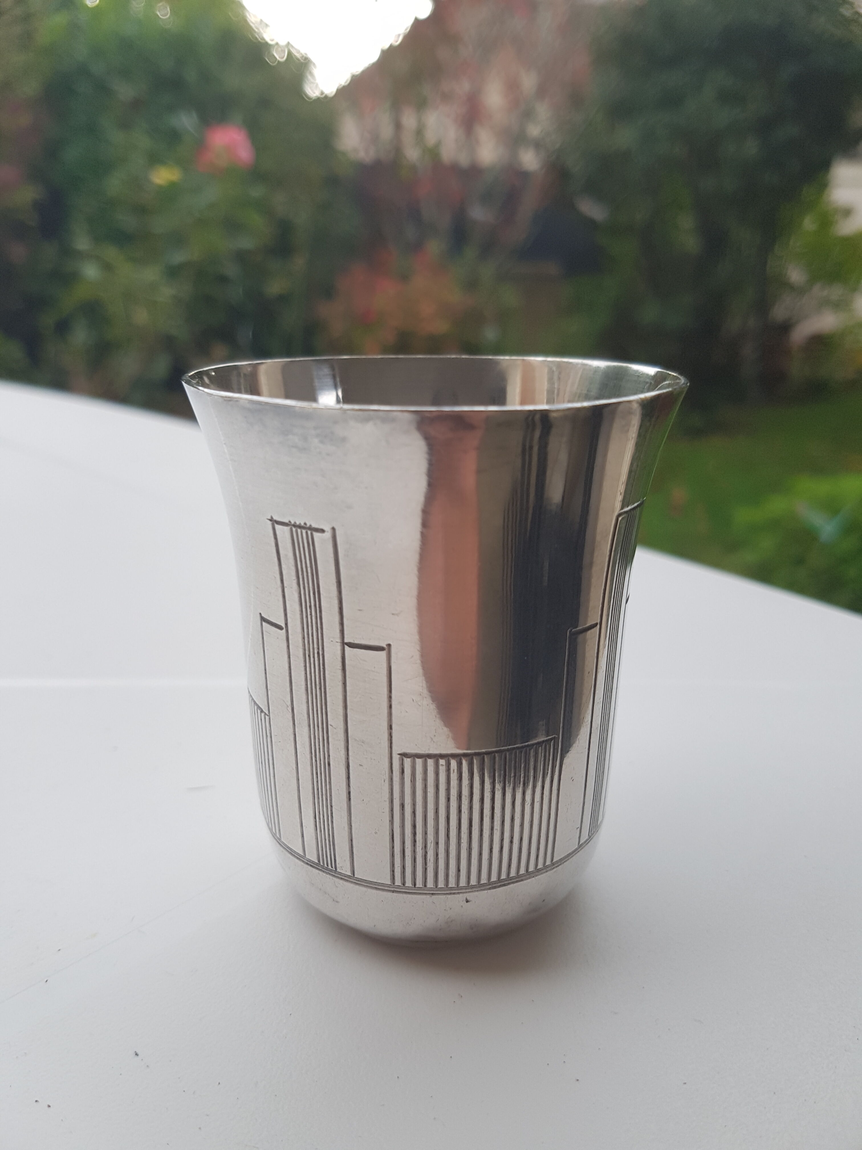 Timbale in solid silver "art deco" 1950s