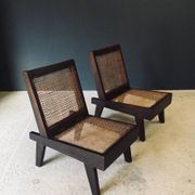 Low Modernist Folding Chairs by Pierre Jeanneret for Chandigarh, India, 1960s, Set of 2