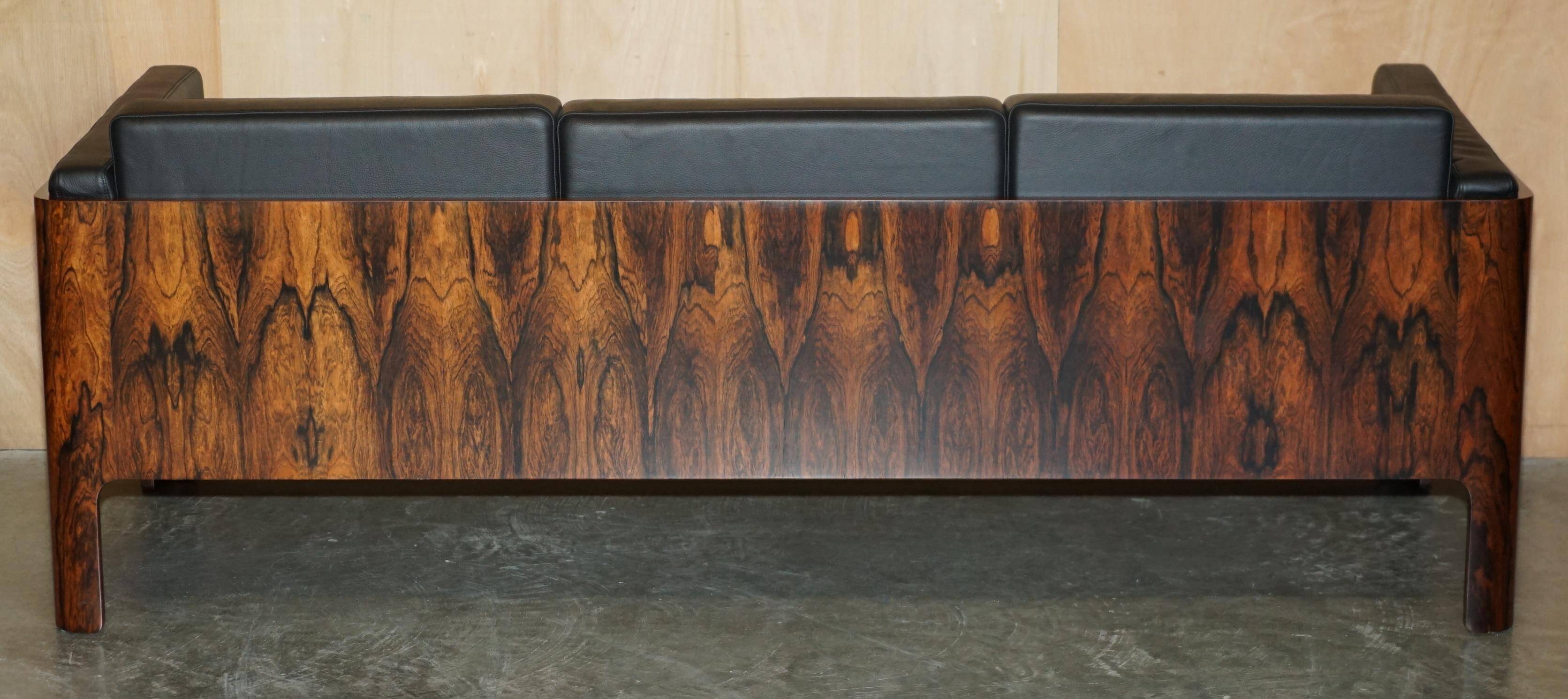 Mid-Century 3-seater canapé in Brazilian hardwood, 1966.