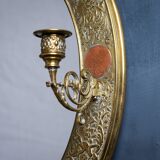 19th century antique round mirror