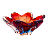 Murano Ashtray - Archimede Seguso - Bullicante - Red Blue Sommerso
