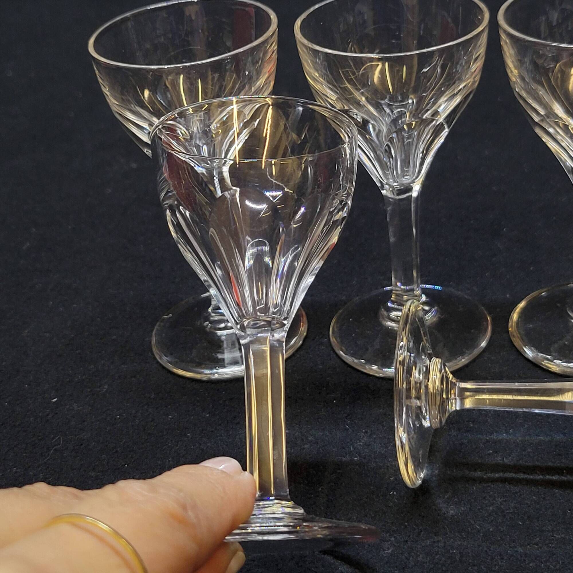 5 verres a liqueur en cristal taillé 6 côtes plates nestor val saint ...