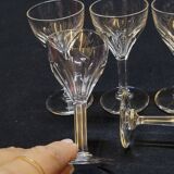 5 verres a liqueur en cristal taillé 6 côtes plates nestor val saint lambert
