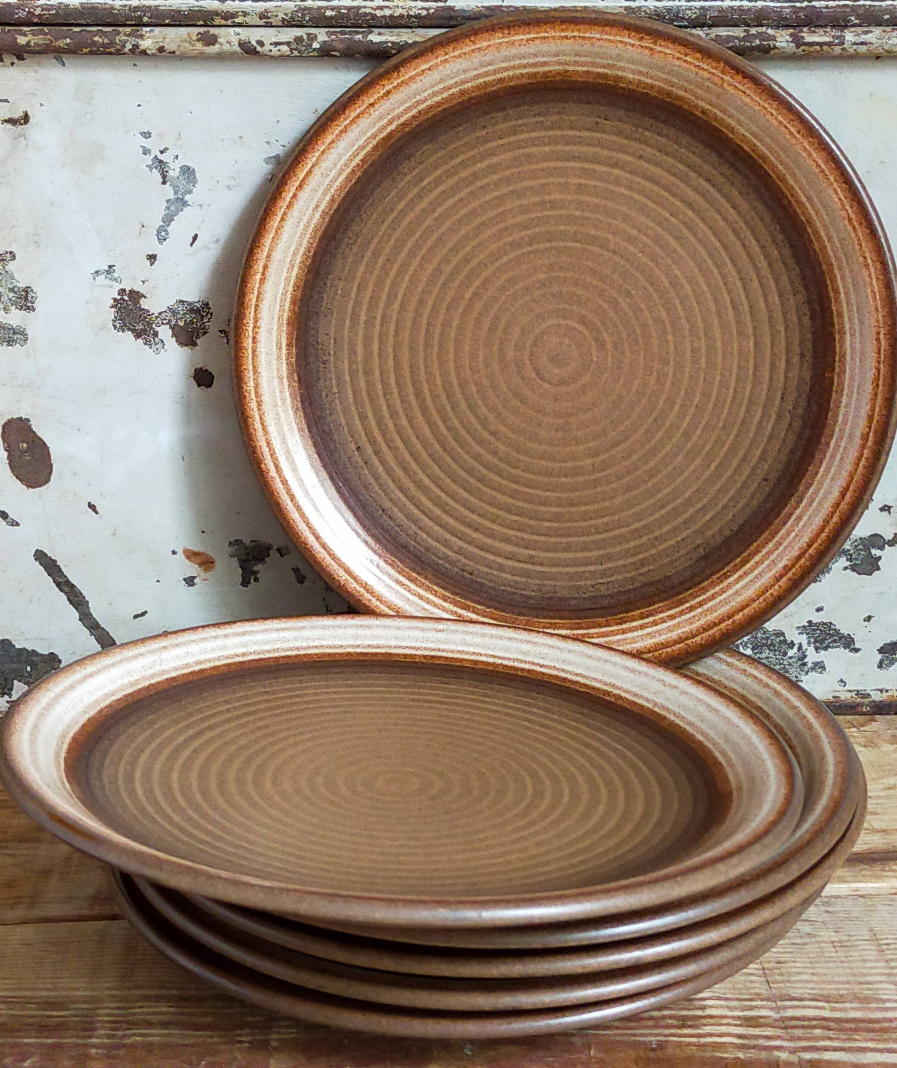 Six original vintage gerzit west germany stoneware plates