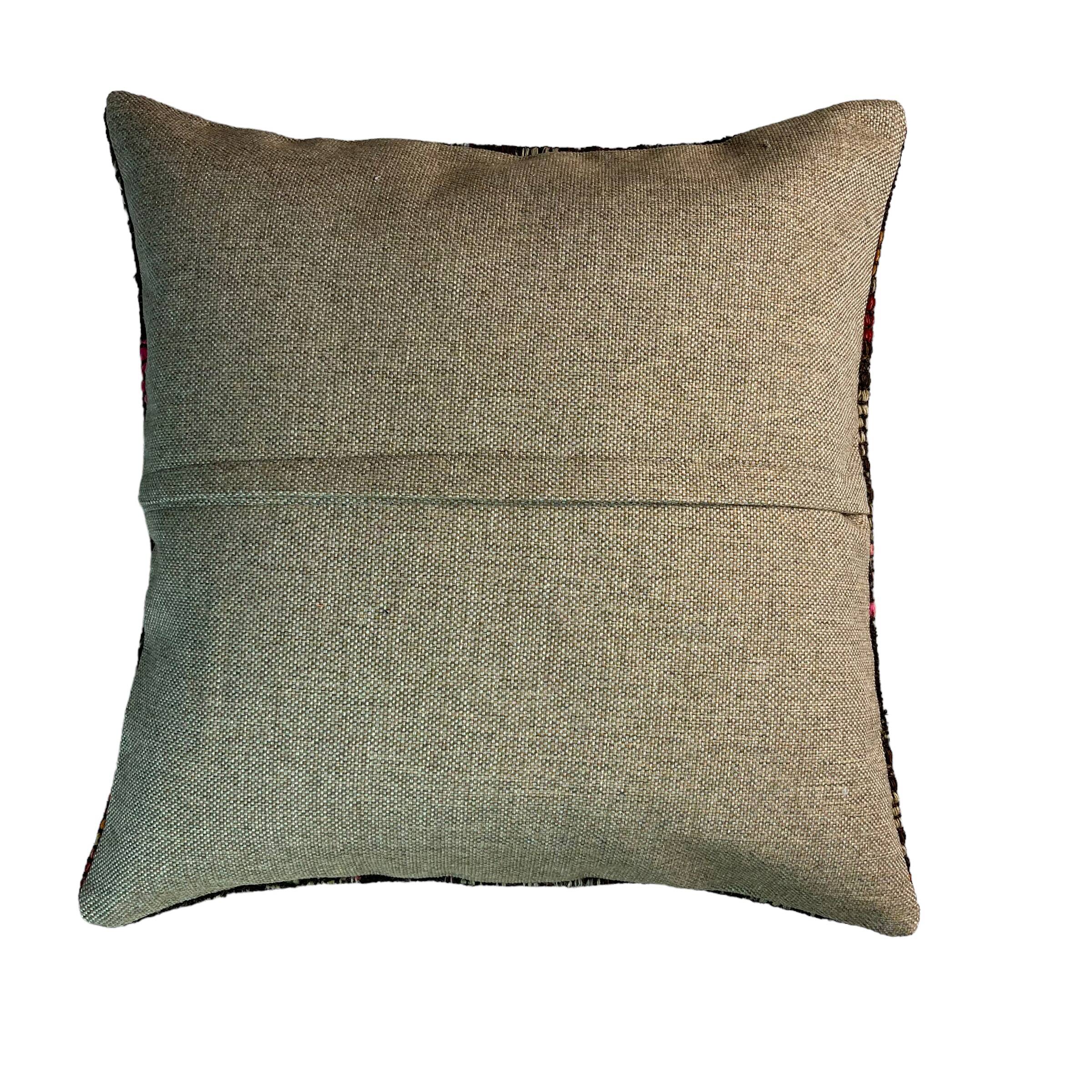 VINTAGE TURKISH KILIM CUSHION COVER , 45 X 45 CM