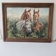 Tableau Huile sur Isorel - Chevaux Signé SL (Signature a identifier)