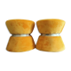 Duo poufs orange velours