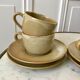 set of 6 stoneware cups and saucers Grès du Village 60s-70s
