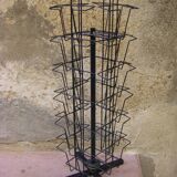 Black metal postcard turnstile display