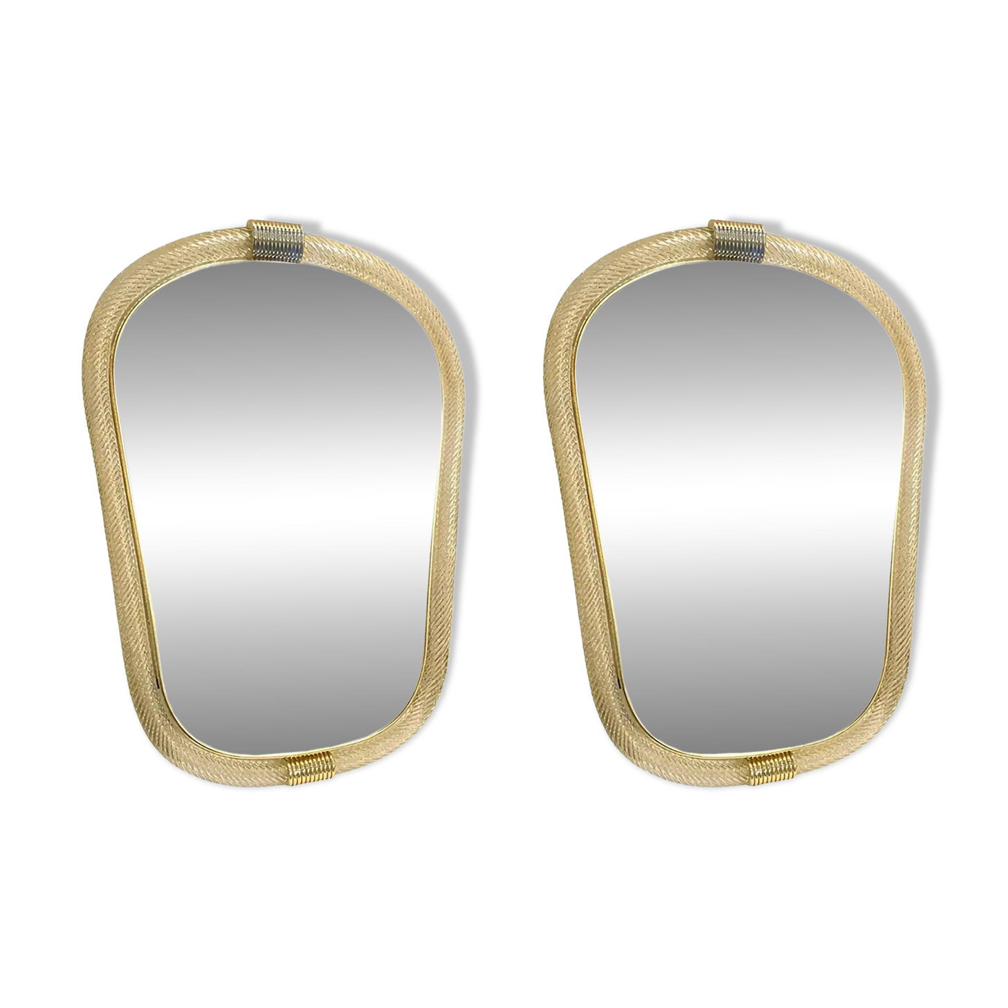 Murano Glass Wall Mirror with "Torciglione" Torchon Detailing, Barovier-Ins