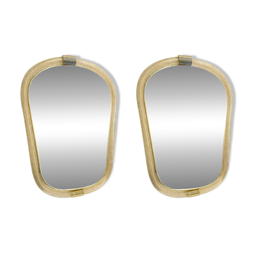 Murano Glass Wall Mirror with "Torciglione" Torchon Detailing, Barovier-Ins