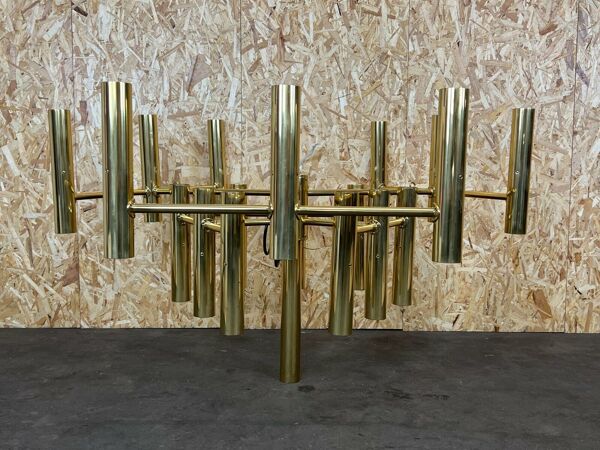 XXL 60s 70s lustre Sciolari Brass avec 37 flammes