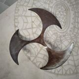 Knut Hesterberg's Propeller Round Coffee Table, steel structure and glass tray