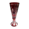 Old crystal vase "Lausitzer" (Made in GDR) in mouth-blown glass