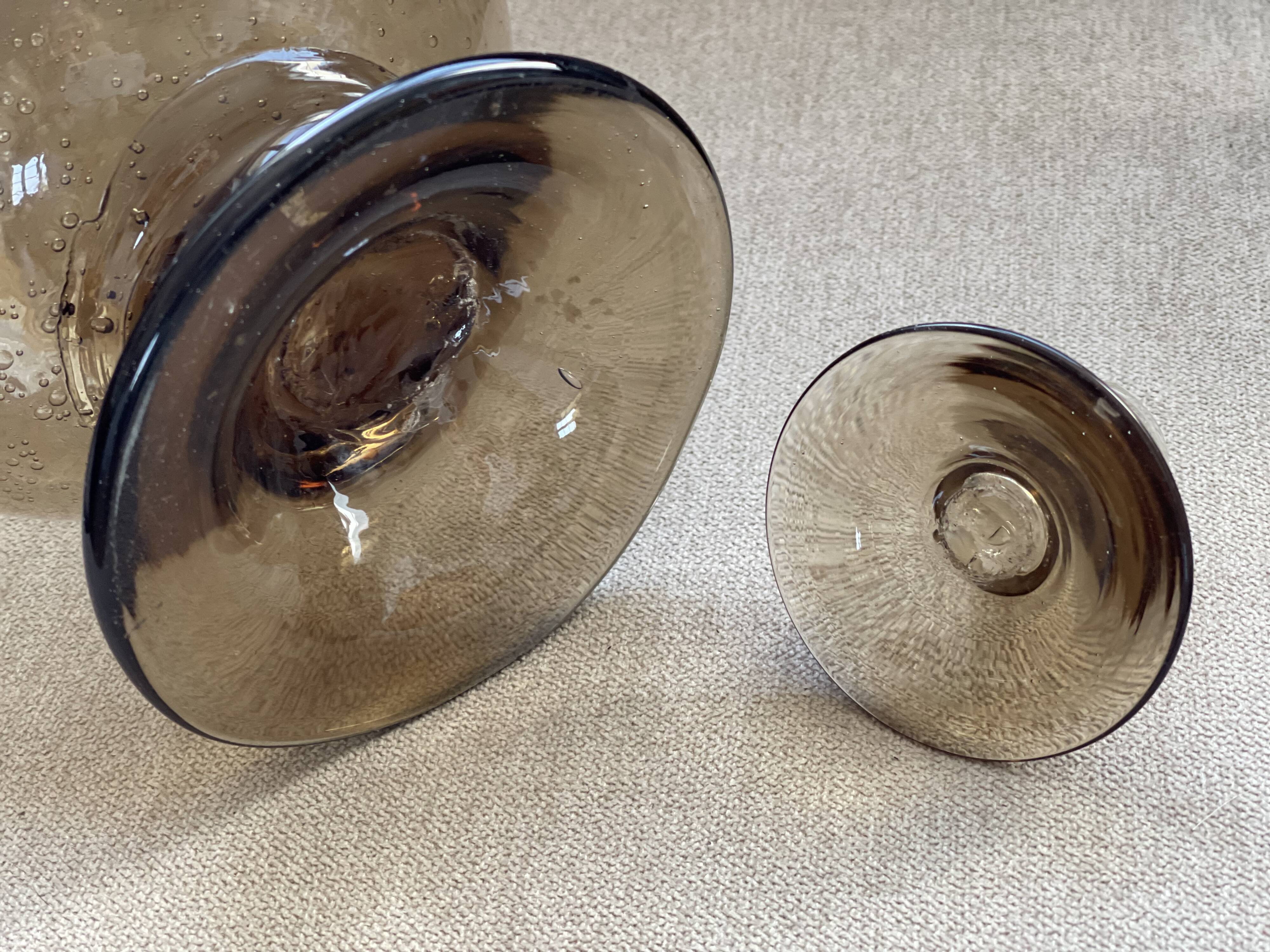 Bubbled glass candle holder 1970