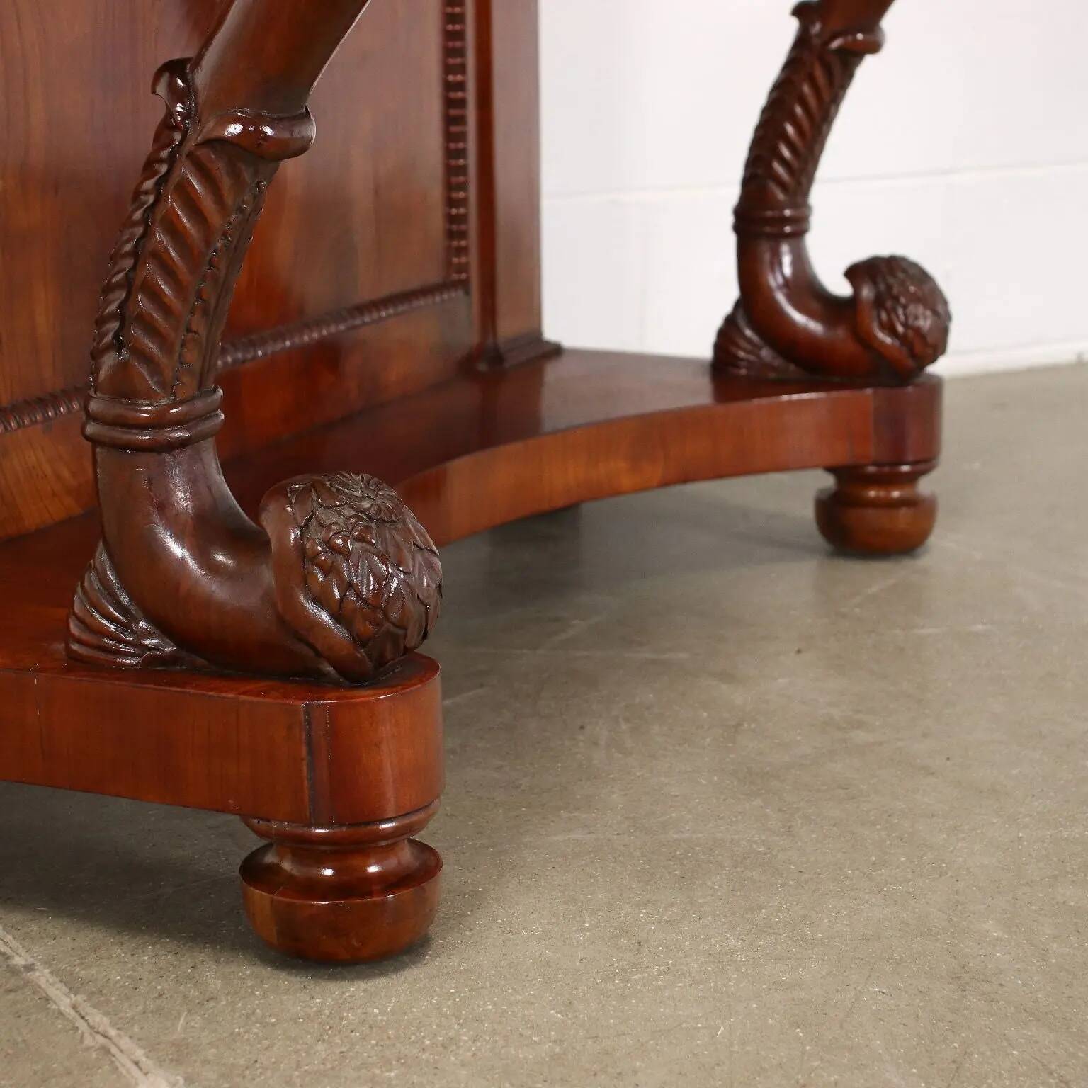 Console restoration in cherry wood Italy 19th century