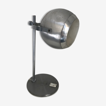 Vintage lamp 1960 table eyeball brushed steel Aluminor - 34 cm