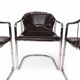 Set of 4 Chrome cantilever dining chairs attributed to Gastone Rinaldi