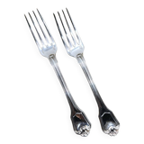 Pair of Christofle silver-plated dessert forks, Germain model