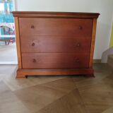 Elégante commode  en merisier – 3 tiroirs –Années 80