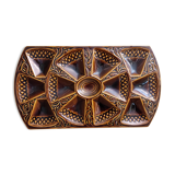 Art Deco French majolica rectangular oyster tray from Sarreguemines