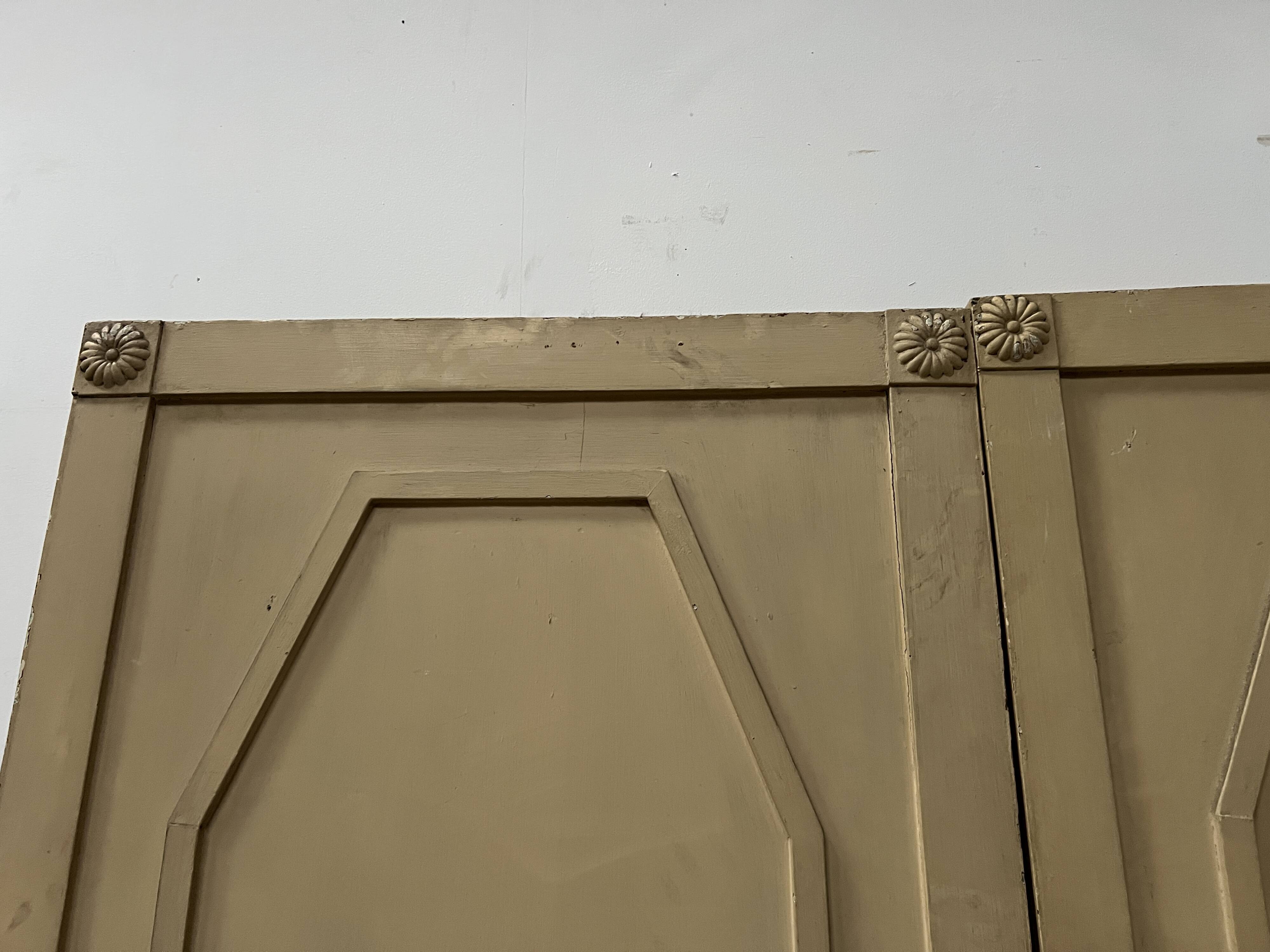 Set of two moulded panel doors from the 19th century.