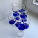 Set of 10 blue foot glasses 60/70