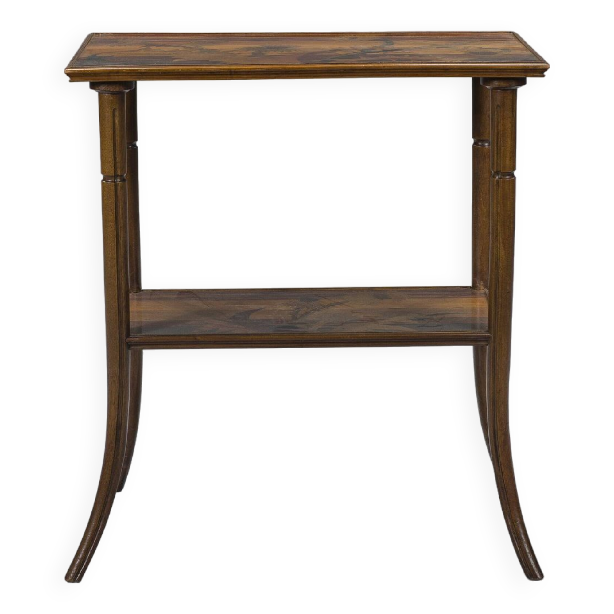 French Art Nouveau Marquetry Table by Emile Galle, 1900s