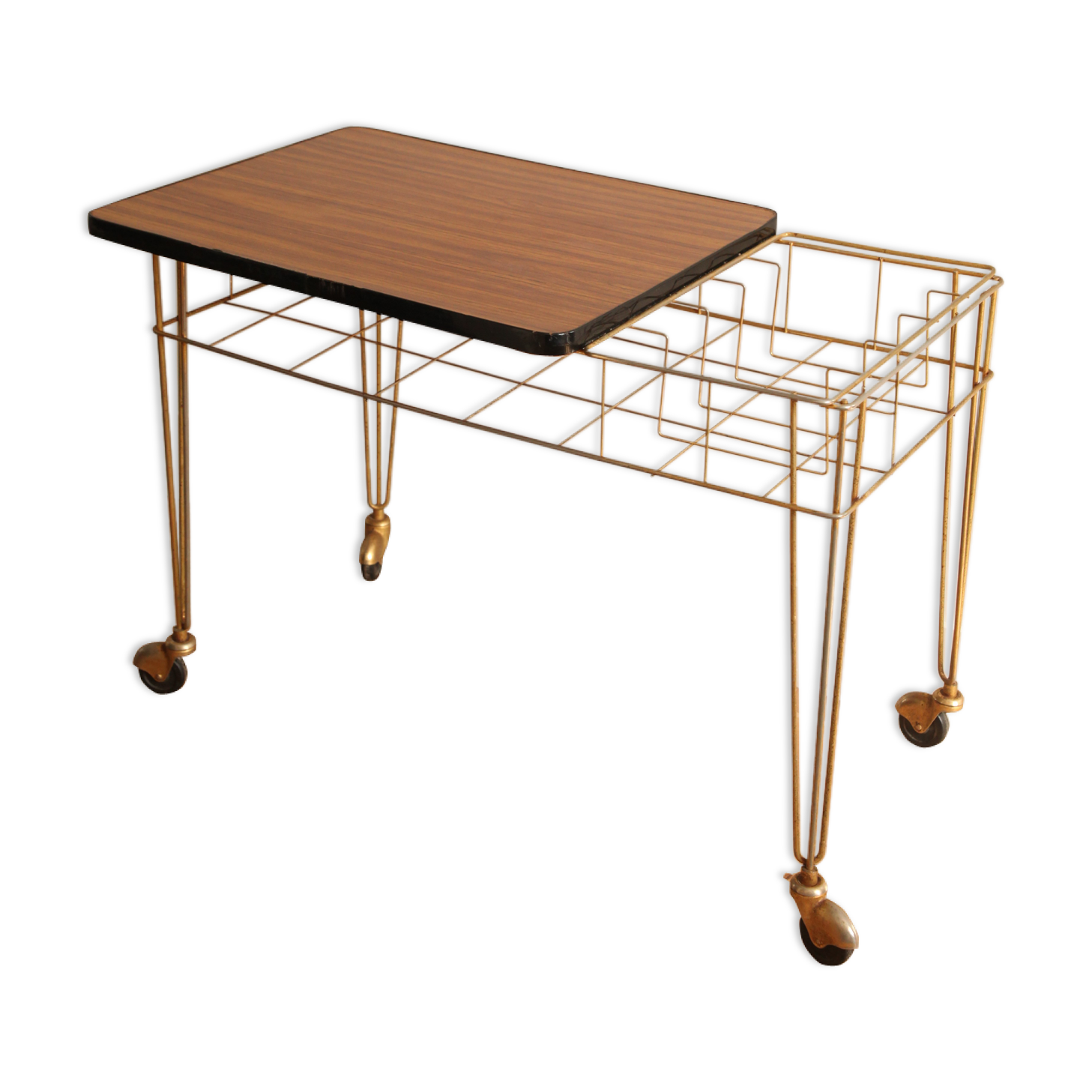 Serving table on wheels formica tray