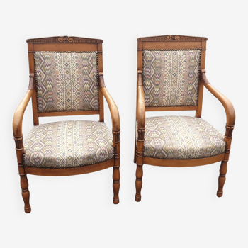 Pair of restoration style armchairs