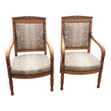 Pair of restoration style armchairs